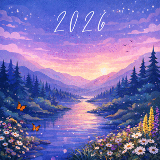 Carte Douceur printani&egrave;re pour une ann&eacute;e 2026 Carte de voeux 2026 