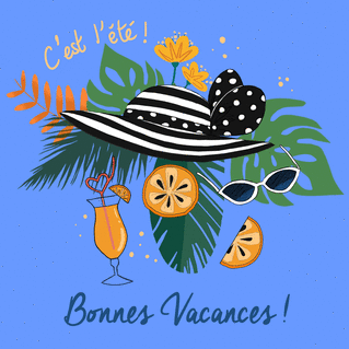 Carte Bonnes vacances Carte postale d'août et vacances