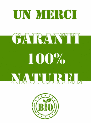 Carte Un merci garanti 100% naturel Carte remerciement