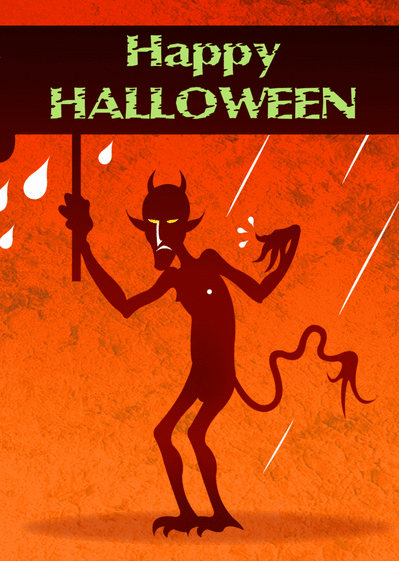 Carte Happy halloween et diablotin Carte halloween