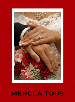 Carte Merci à tous mariage classique Carte remerciement mariage