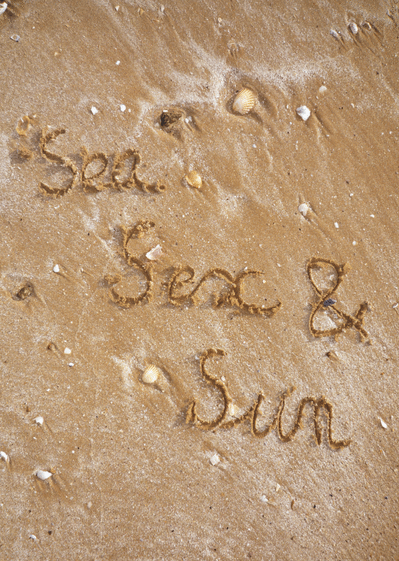 Carte Sea, sex and sun sur la plage Carte de vacances