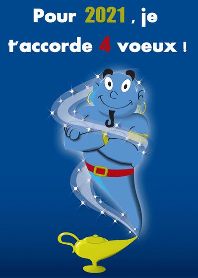 Carte 4 voeux pour cette nouvelle année 2021 Carte de voeux originale pour 2021