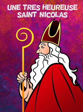 Carte Une très heureuse Saint Nicolas Carte saint nicolas