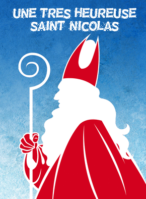 Carte Silhouette de Saint Nicolas en dessin Carte saint nicolas