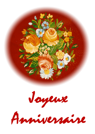 Carte Peinture de fleurs sur bois Carte anniversaire fleurs