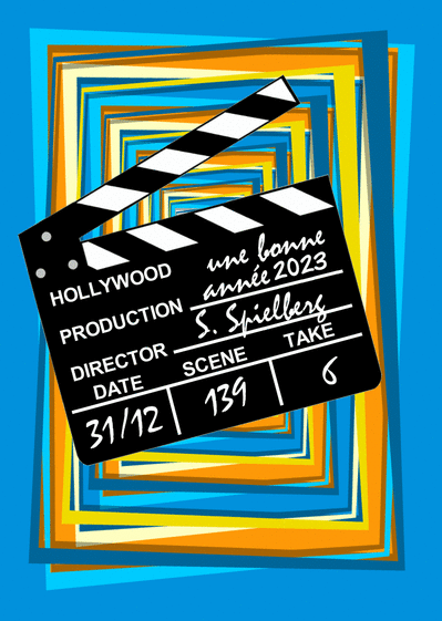 Carte  de voeux 2023 à Hollywood Carte de voeux originale pour 2023