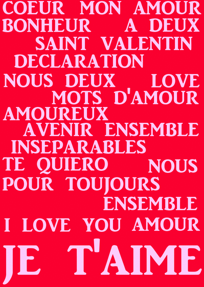 Carte Des mots d'amour pour la saint valentin Carte saint valentin