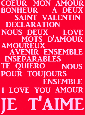 Carte Des mots d'amour pour la saint valentin Carte saint valentin