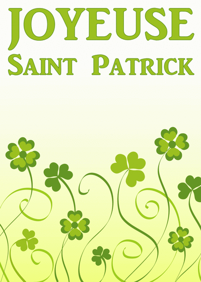 Carte Trèfles joyeuse Saint Patrick Carte Saint Patrick