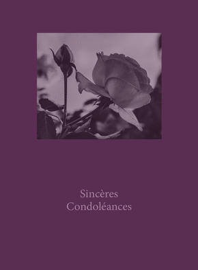 Carte Sincères condoléances violet Carte condoléances fleurs