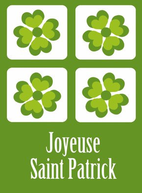 Carte 4 trèfles joyeuse Saint Patrick Carte Saint Patrick