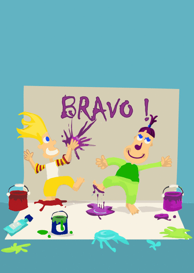 Carte Bravo à la peinture Carte félicitation
