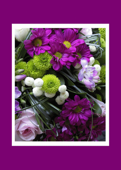 Carte Faire-part de décès avec des fleurs violettes Faire-part de décès