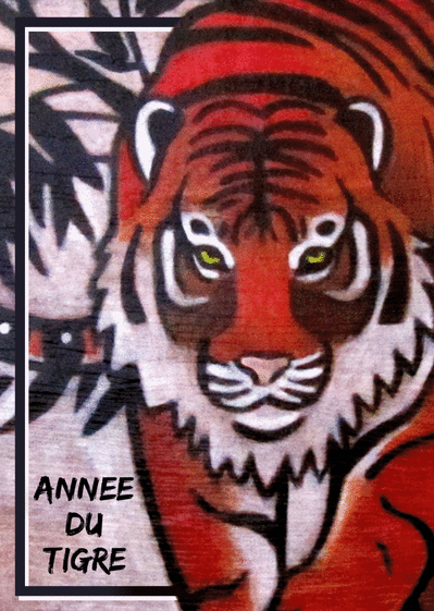 Carte Année du tigre Carte d'animaux