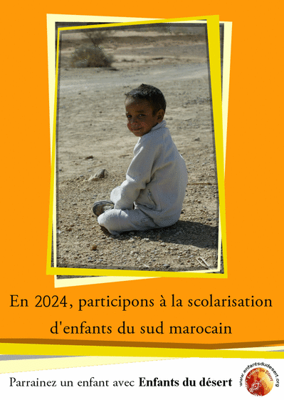 Carte Scolarisation d`enfants du sud marocain Carte de voeux 2023 association