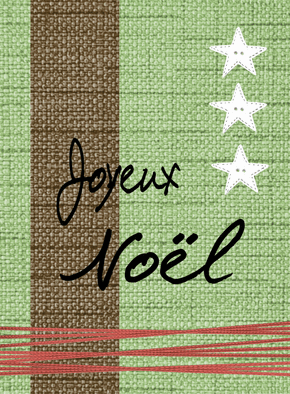 Carte Joyeux Noël sur de la laine Carte de noel