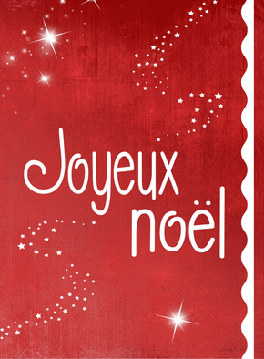 Carte Joyeux Noël rouge avec des étoiles Carte de noel