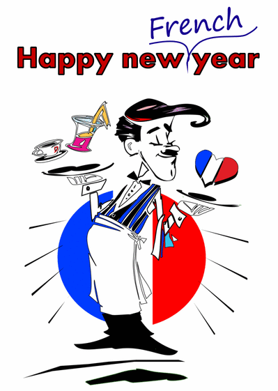 Carte Happy New French Year Carte bonne année 2023 en plusieurs langues