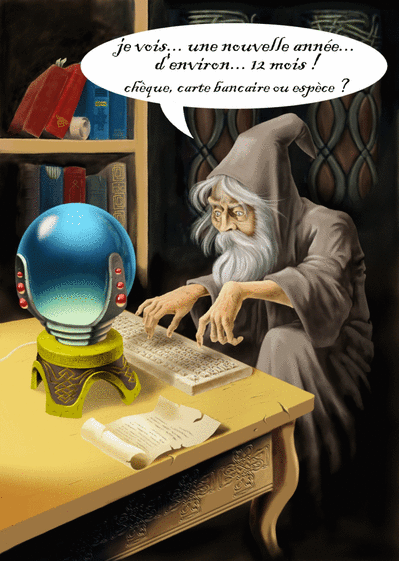 Carte  de voeux divinatoire Carte de voeux humour 2022
