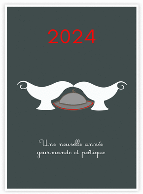 Carte  de voeux 2024 gourmande et poétique Carte de voeux design 2024