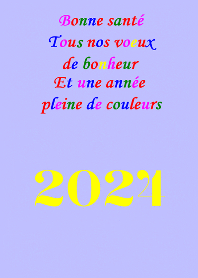 Carte Une annee pleine de couleurs Carte de voeux 2022 