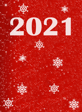 Carte Flocons de la nouvelle année 2021 Carte de voeux 2021