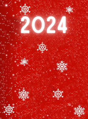Carte Flocons de la nouvelle année 2024  Carte de voeux 2024 