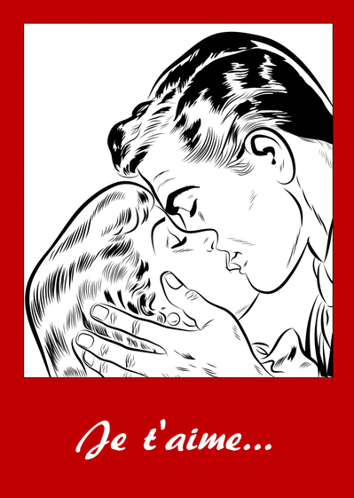 Carte Saint Valentin façon bande dessinée Carte saint valentin