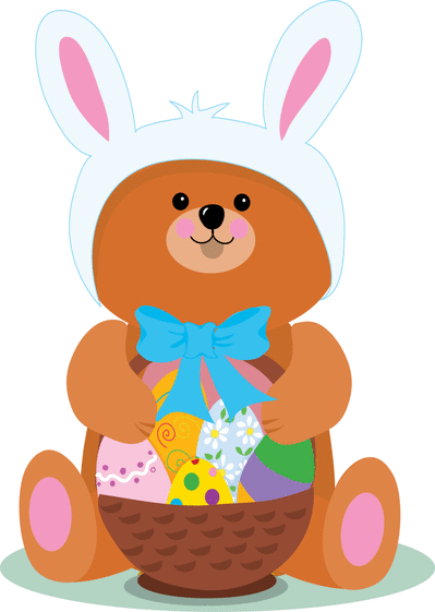 Carte Nounours déguisé en lapin de Pâques Carte de Pâques
