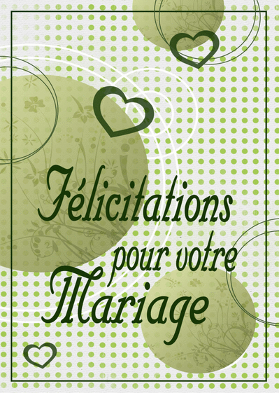 Carte Félicitations pour votre mariage Carte félicitations mariage