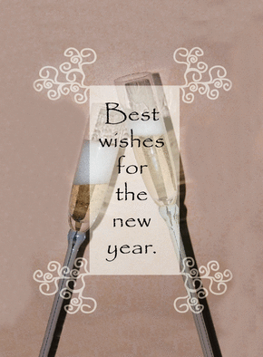 Carte Champagne best wishes Carte bonne année 2024 en plusieurs langues
