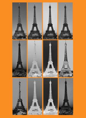 Carte La tour Eiffel en noir et blanc Carte postale de Paris