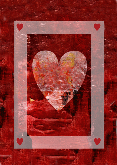 Carte Amour artistique Carte avec coeurs