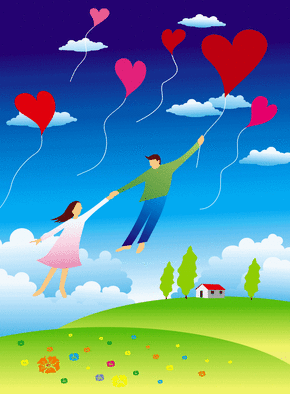 Carte Un amour au 7eme ciel Carte saint valentin