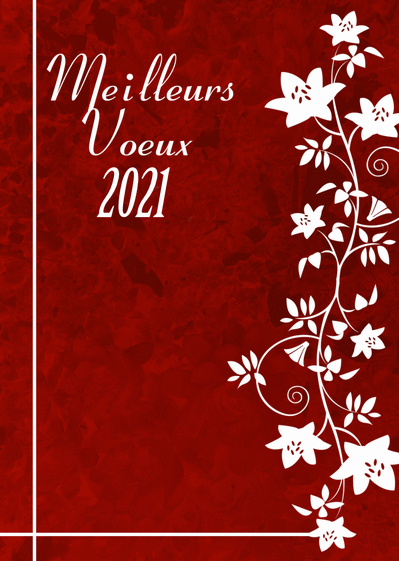Carte Meilleurs voeux 2021 en rouge Carte de voeux 2021