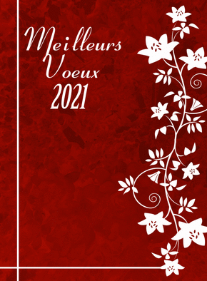 Carte Meilleurs voeux 2021 en rouge Carte de voeux 2021