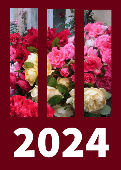 Carte  de voeux 2024 avec des fleurs Carte de voeux 2024 avec des fleurs