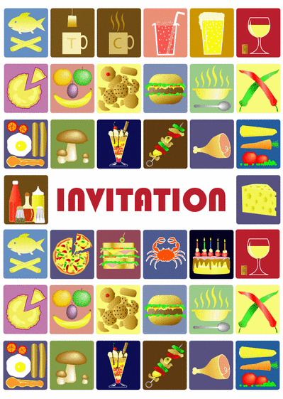 Carte Invitation colorée Carte d'invitation divers