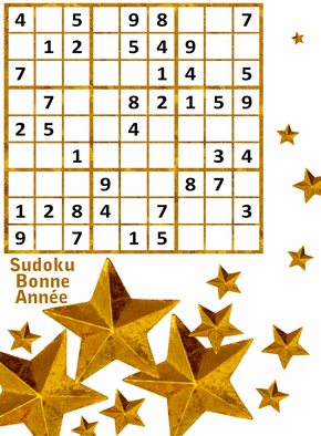 Carte Bonne année 2024 avec un Sudoku Carte de voeux originale pour 2024