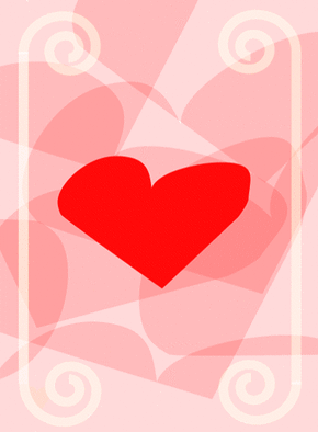 Carte Coeur sur fond rose Carte avec coeurs