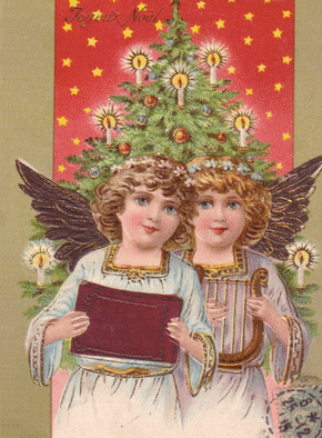 Carte Anges Joyeux Noël Carte ancienne Noël