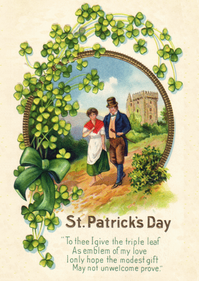 Carte Promenade de la St Patrick Carte ancienne Saint Patrick