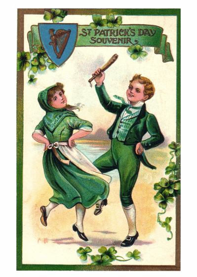 Carte Souvenirs de la Saint Patrick Carte ancienne Saint Patrick