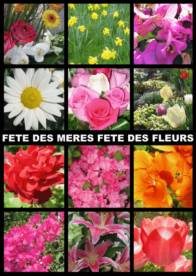Carte Fête des mères fête des fleurs Carte fête des mères avec des fleurs