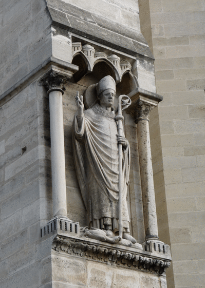 Carte Statut Notre Dame de Paris Carte postale de Paris