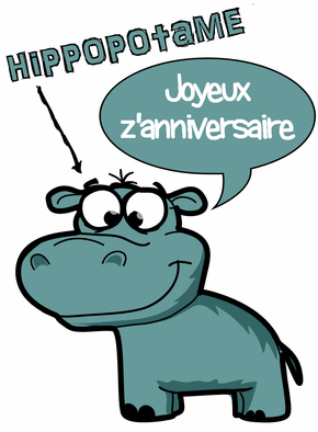 Carte Hippopotame pour un anniversaire Carte anniversaire animaux rigolos