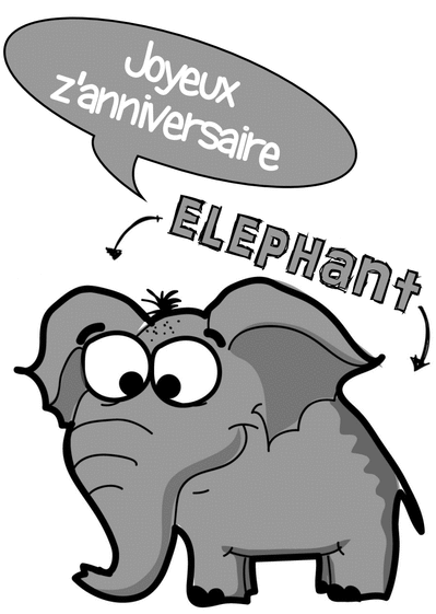 Carte Eléphant d'anniversaire Carte anniversaire animaux rigolos