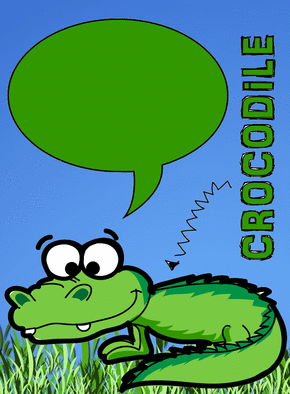 Carte Le gentil crocodile Carte z`animaux bulle vide