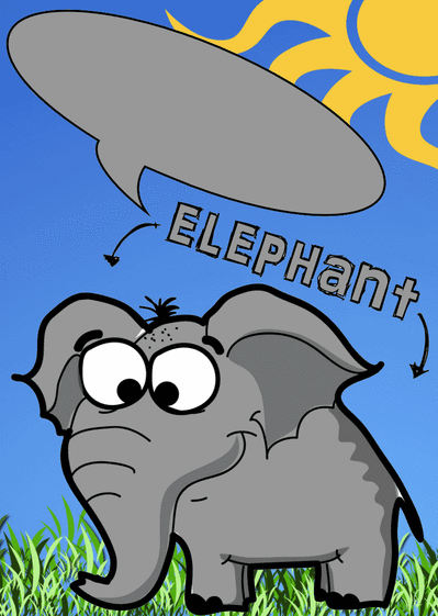 Carte Un éléphant ça trompe Carte z`animaux bulle vide